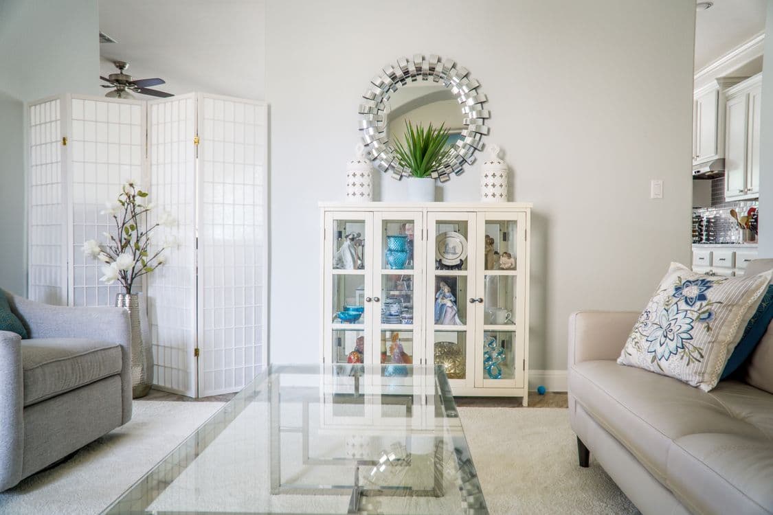 Bright, clean and organised modern living room